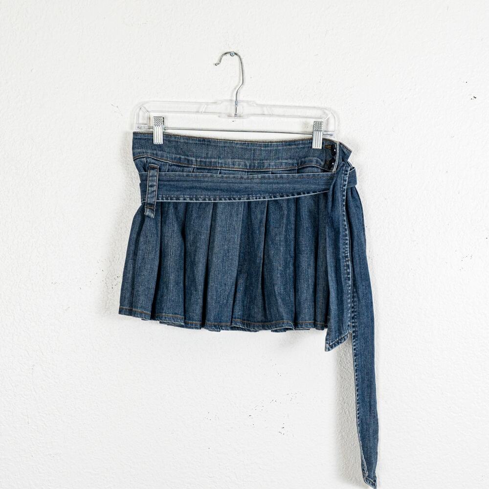 Vintage Y2K Juicy Couture Jeans Pleated Denim Mini Skirt size Small - Picture 7 of 9